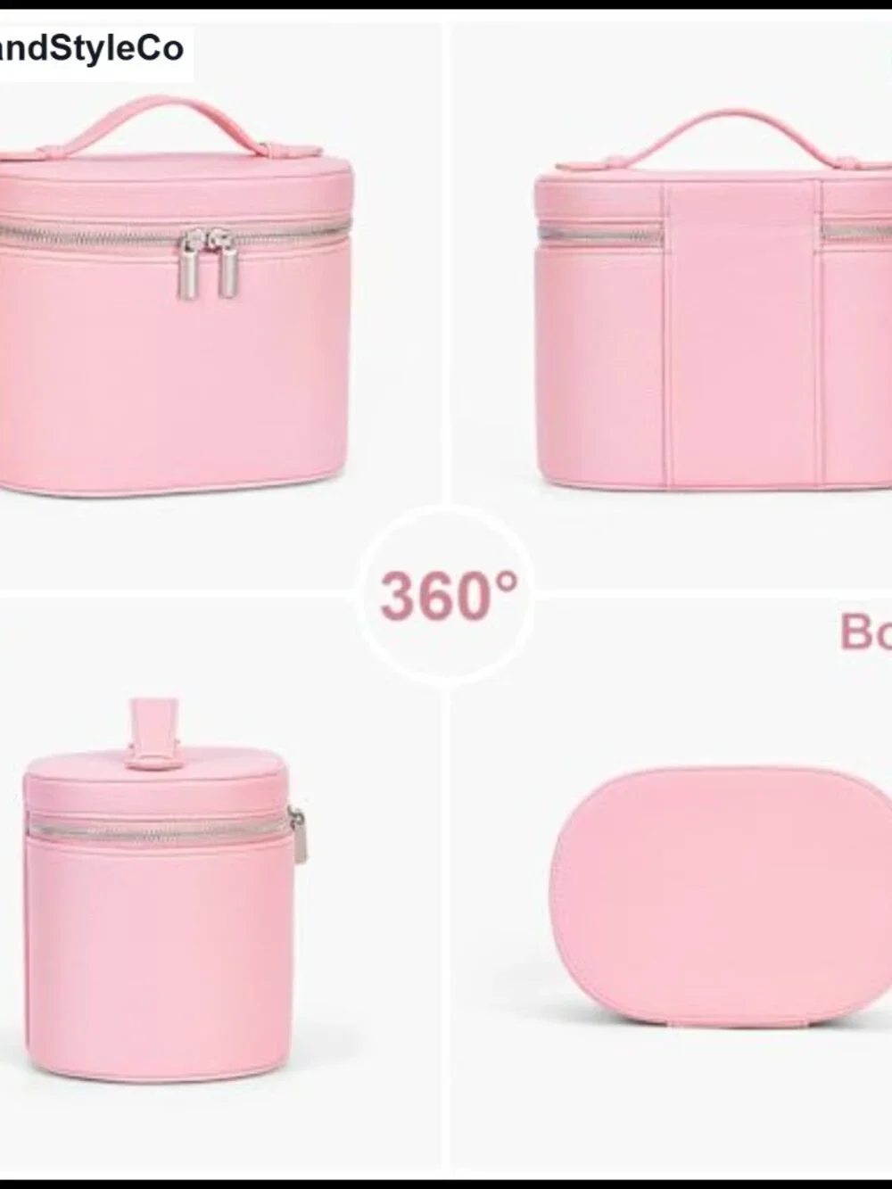PU Leather Makeup Bag Vanity Case Travel Toiletry Organizer with Removable